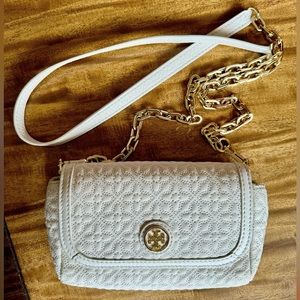 Tory Burch White Crossbody Purse Clutch Stylish Cute New Without Tag